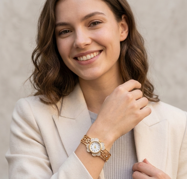 Premium Quality Round Shape Watch Bracelet & Elegant Anti - Tarnish Jewelry