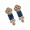 Traditional Long Tops Earrings in Blue Sapphire with Premium Quality & 14K Antique Gold Plated Earrings