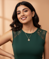 Anti - Tarnish Gold Plated Mini WhitePearl Flower Premium & Elegant Chain Pendant & Layered ChainPendant