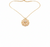 Anti- Tarnish Round Shape Golden Peach Bloom Premium Chain Pendant in Peach Pink & Glass Stone with Gold Plated