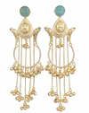 Premium Quality | Monalisa Gemstone | Round Pearl | Kashmiri Earrings |