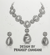 Navratan Sabyasachi Inspired | Matte Gold Finish | Necklace Set with Earrings |