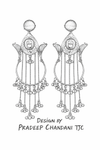 Monalisa Gemstone | Round Pearl | Kashmiri Earrings | Statement Earrings |