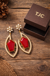 Premium Quality | Gold Plated | Long Tops Earrings | Dublet Stone |