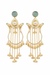 Monalisa Gemstone | Round Pearl | Kashmiri Earrings | Statement Earrings |