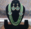 Tourmaline Inspired Indian Monalisa Glass Beads Elegant 3-Layer Beaded Necklace & Bollywood Celebrity Wear Premium Necklace