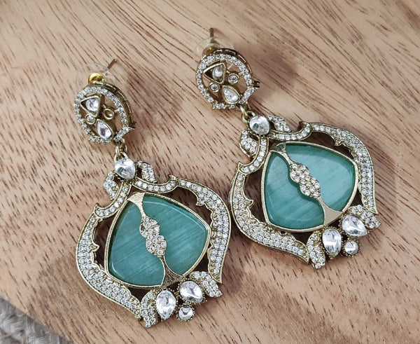 Tourmaline Inspired Indian Monalisa Glass Beads Elegant 3-Layer Beaded Necklace & Bollywood Celebrity Wear Premium Necklace