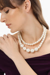 White Glass Pearl 2-Layer Necklace