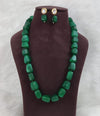 Green Emerald Doublet Tumble Mala Necklace – 24–26 Inch Statement Necklace