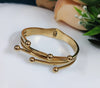 TJC Anti-Tarnish Curvy Round Ball Dual Tone Cuff Bracelet for Women