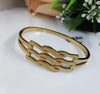 TJC Gold-Toned Anti-Tarnish Wavy Curvy Open Cuff Bracelet